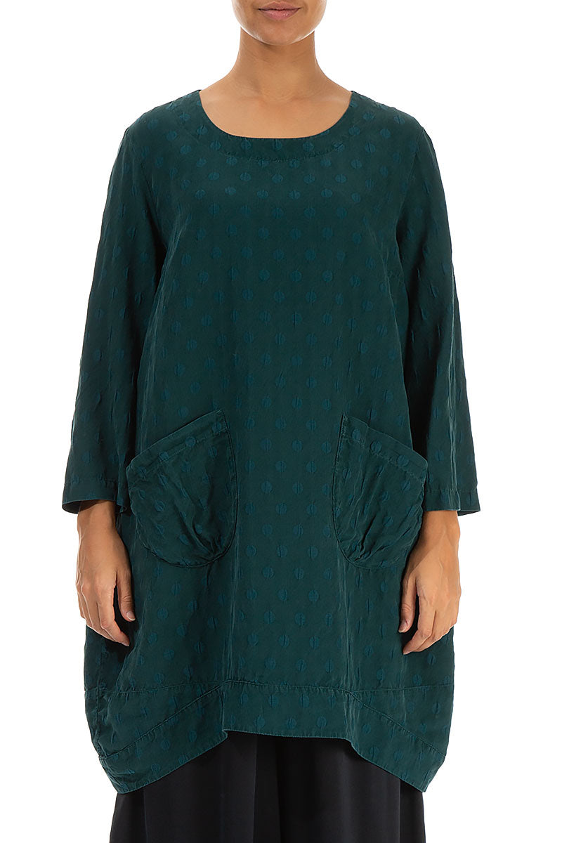 Dotty Emerald Silk Tunic 1