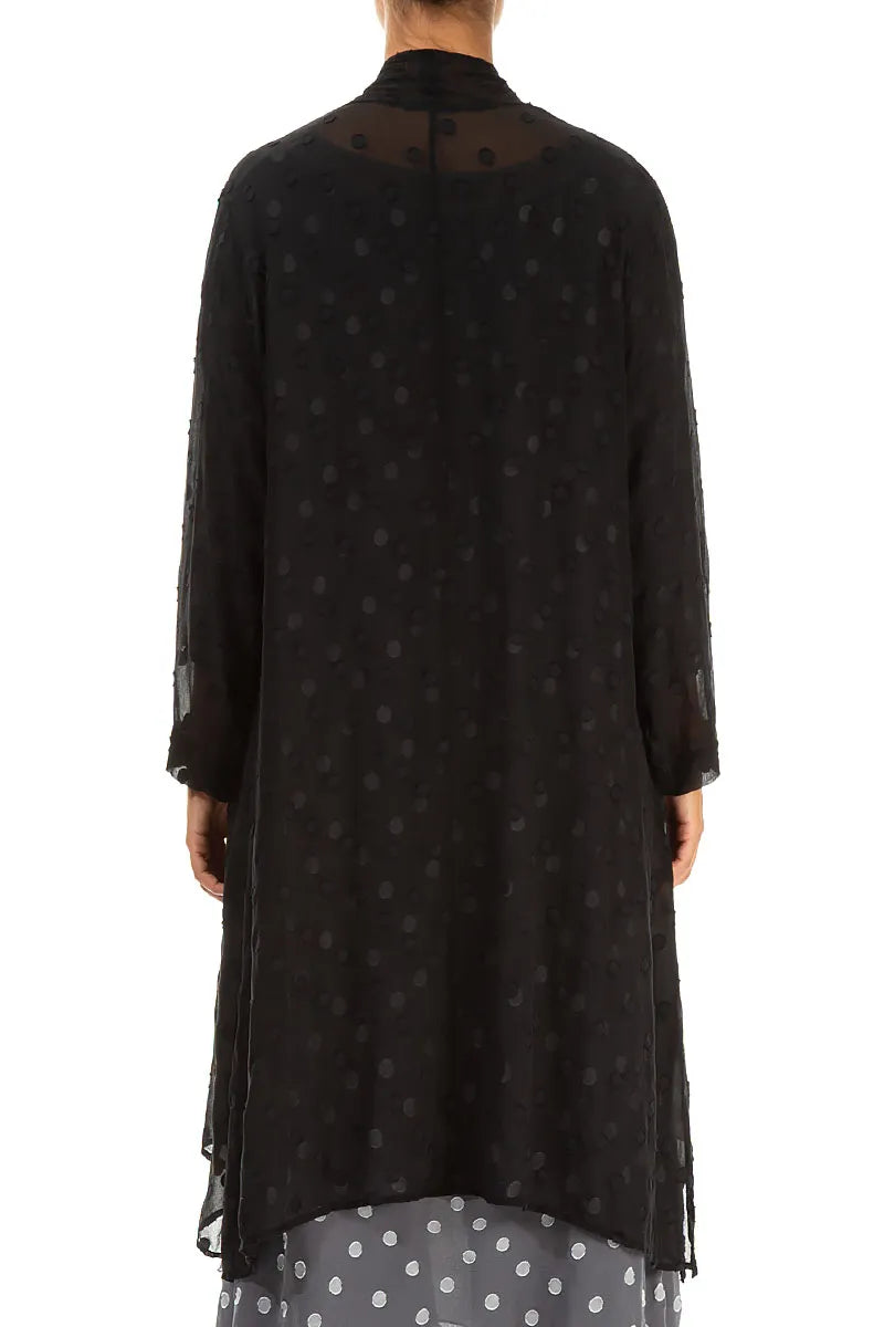 Dotty Open Black Silk Waterfall Jacket 2