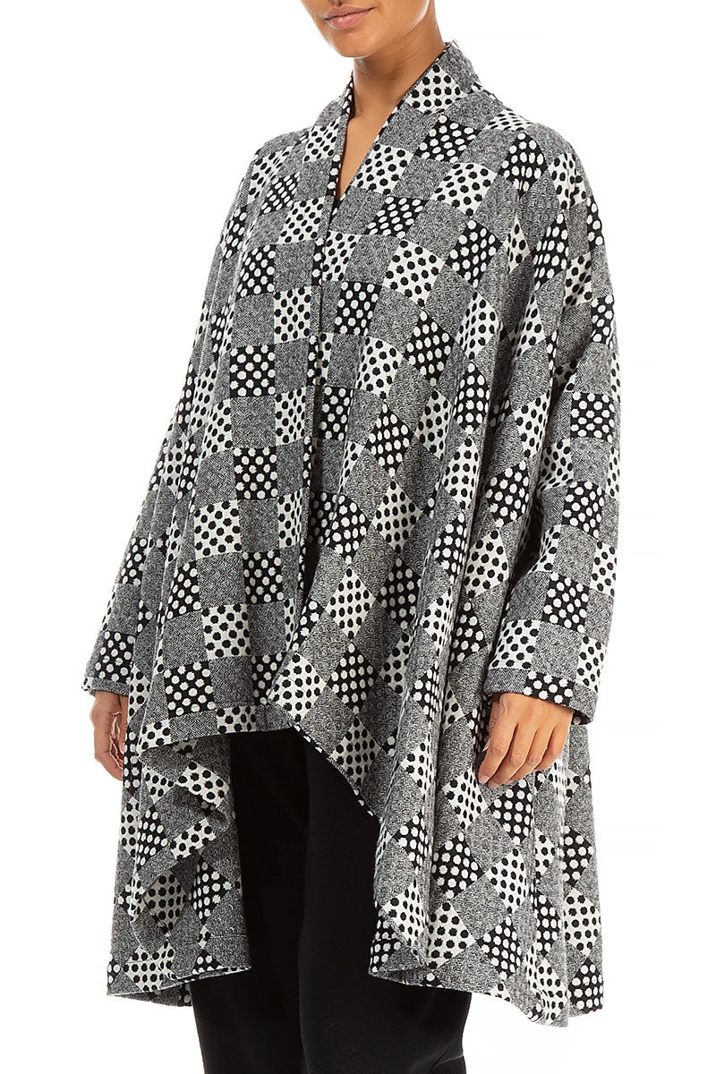 Dotty Patterned Open Wool Jacket 3