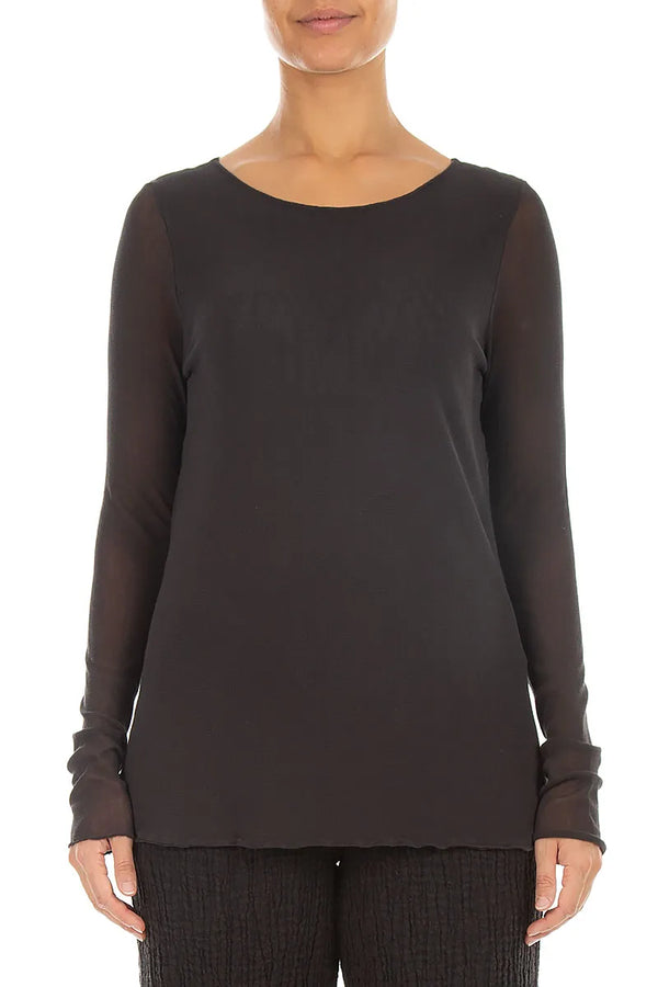 Double Layer Charcoal Mesh Soft Cotton Top 1