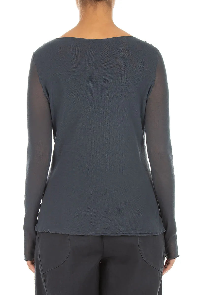 Double Layer Slate Mesh Soft Cotton Top