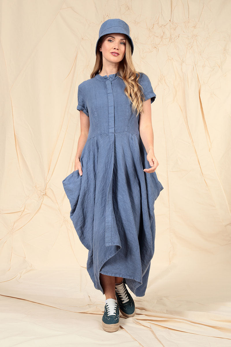 Drape Blue Nova Linen Dress 6
