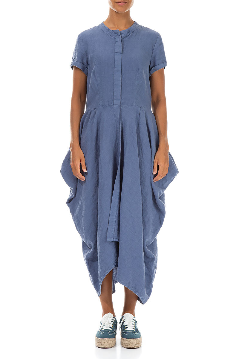 Drape Blue Nova Linen Dress 1