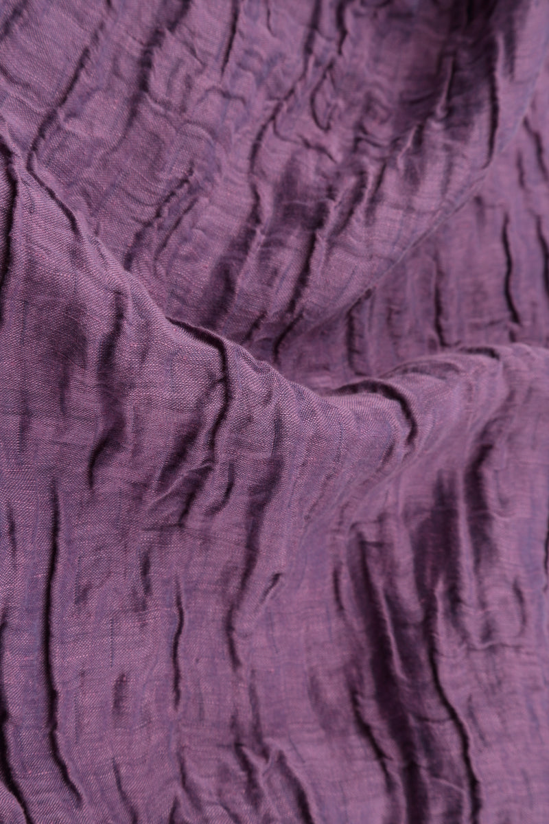 Draped Crinkled Purple Silk Dress 6