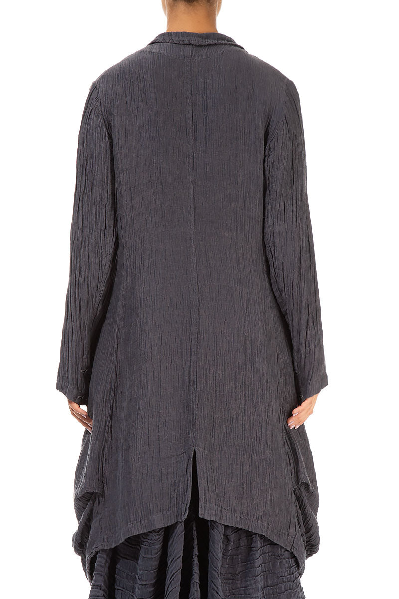 Draped Crinkled Violet Silk Jacket 2