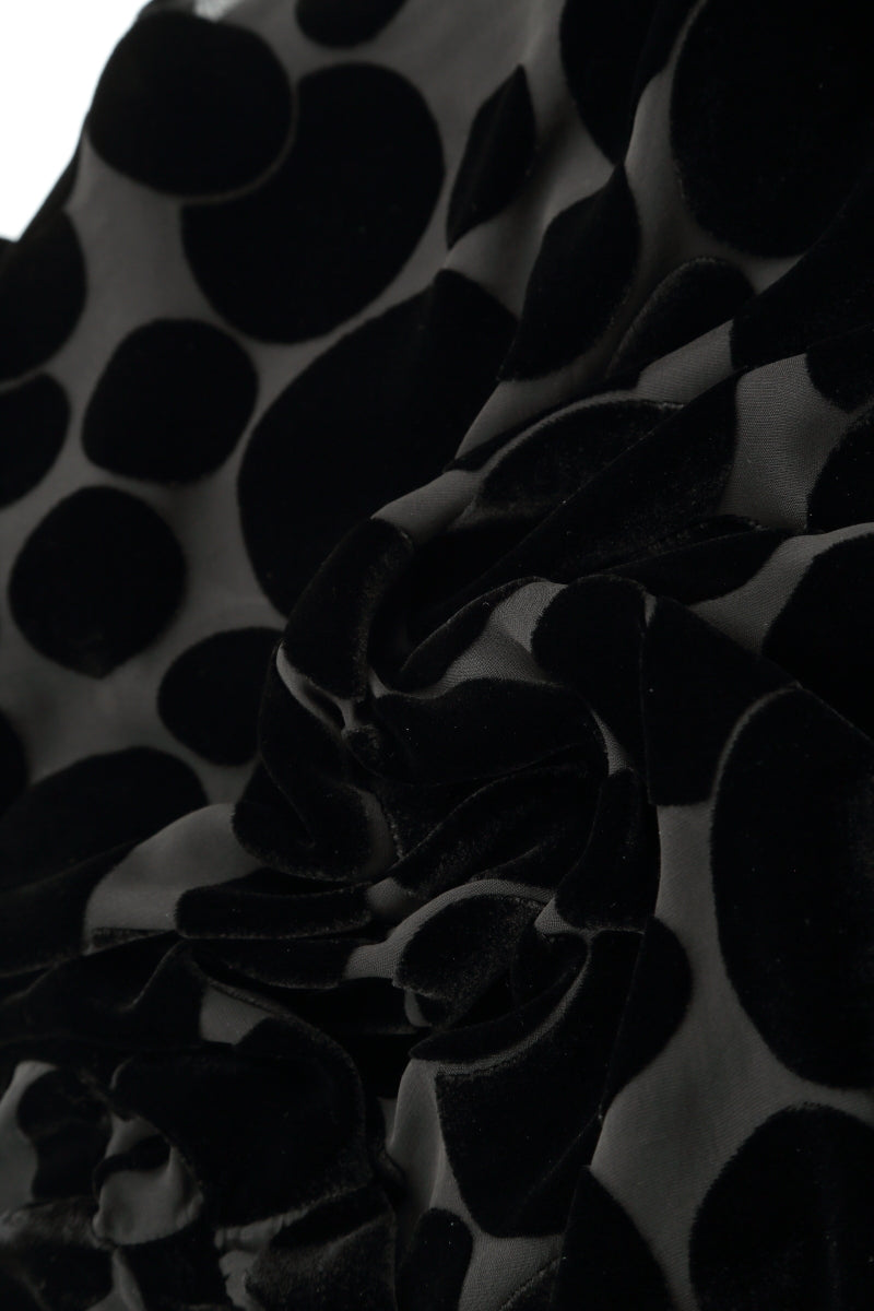 Draped Devoré Bubbles Black Silk Velvet Dress 5