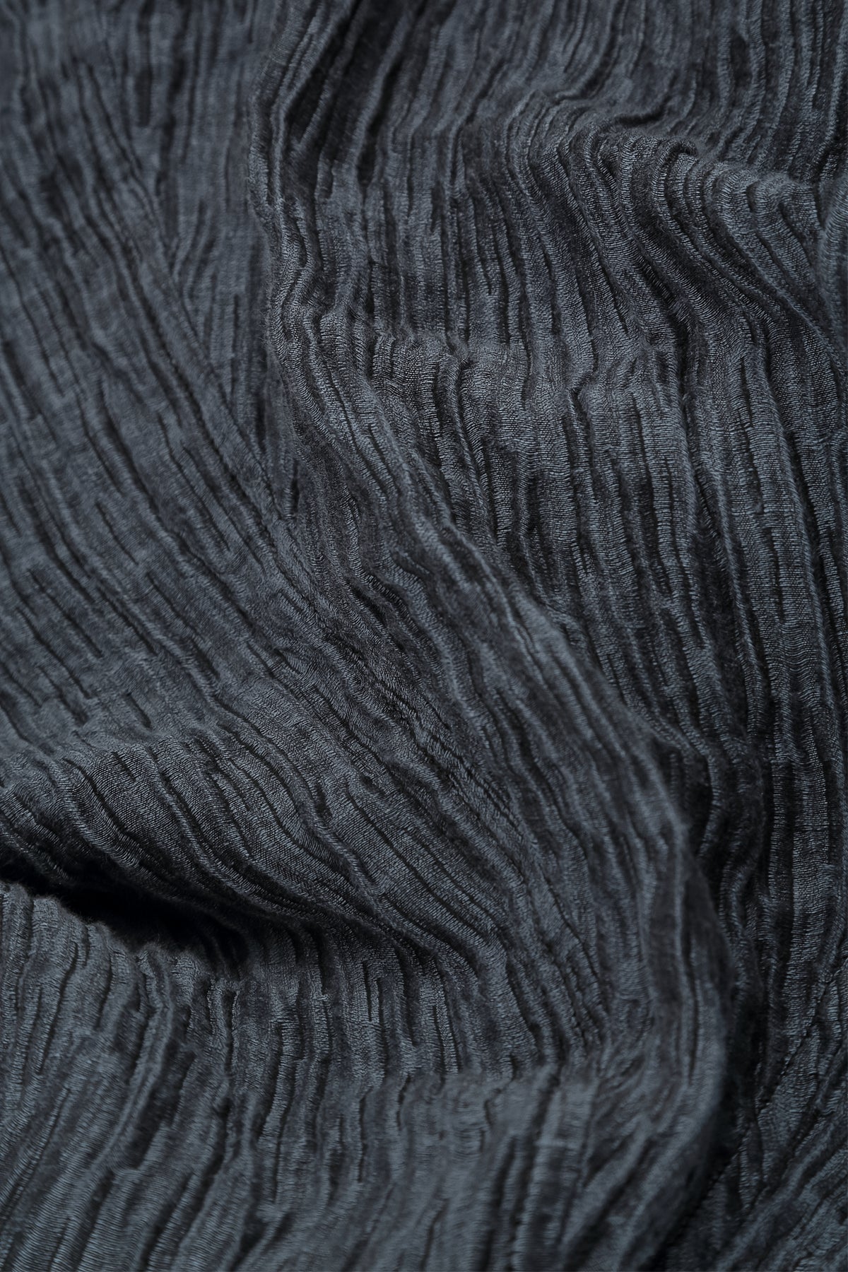 Dropped Edge Slate Crinkled Silk Tunic