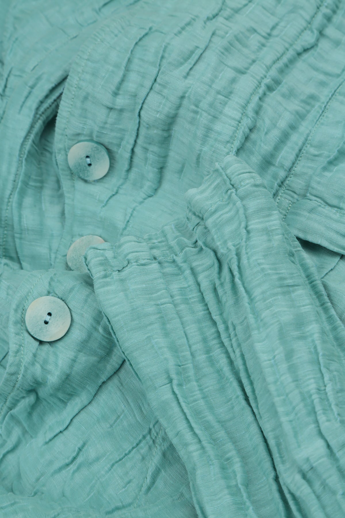 Dropped Side Crinkled Mint Silk Linen Jacket 5
