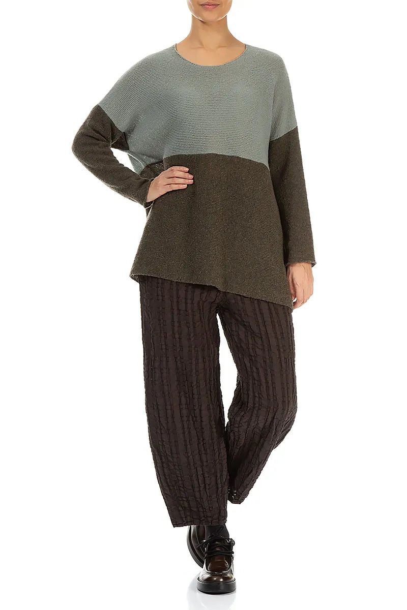 Dual Khaki & Pistachio Wool Sweater 4