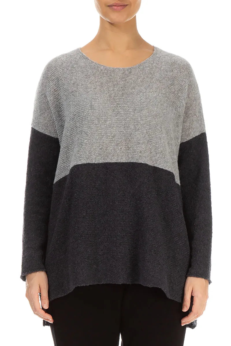 Dual Light & Dark Grey Wool Sweater 1
