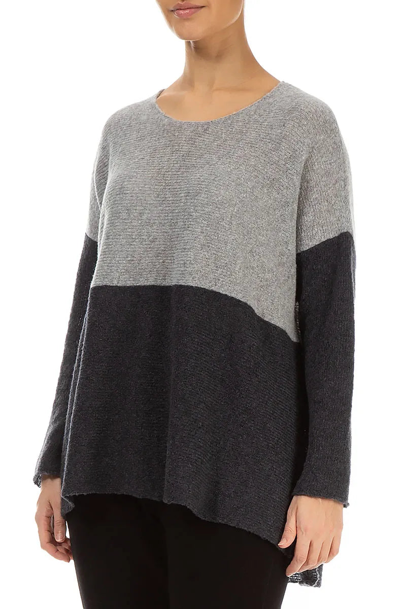 Dual Light & Dark Grey Wool Sweater 3