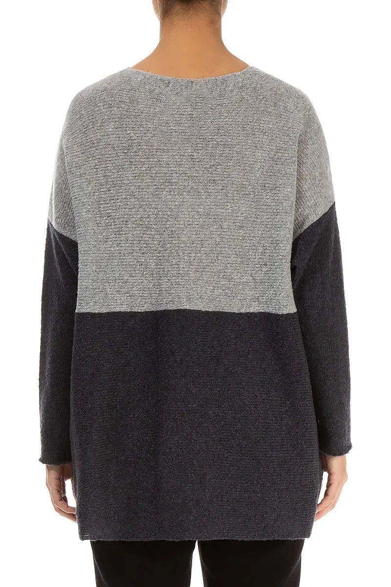 Dual Light & Dark Grey Wool Sweater 2