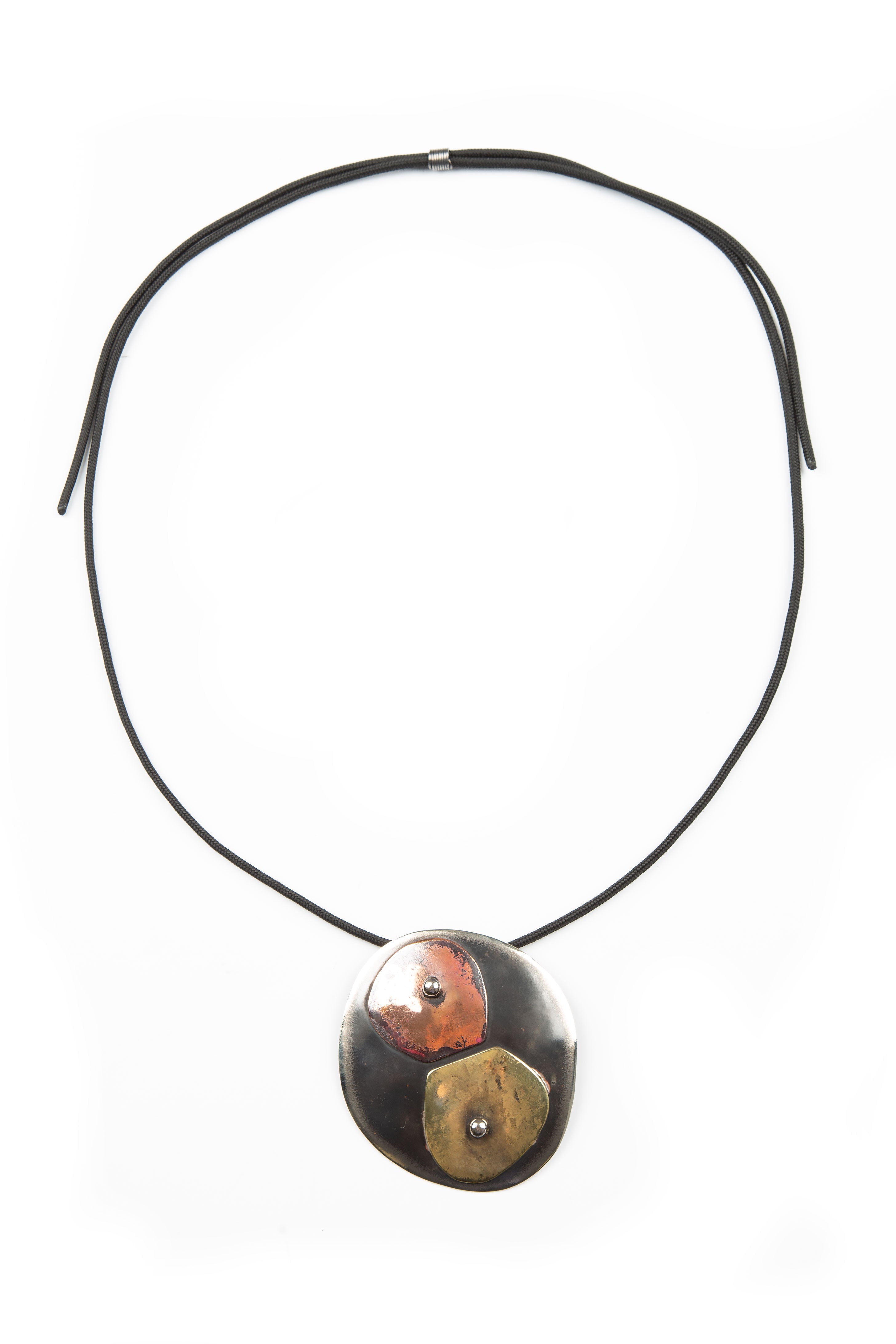 Eclipse Dual Metal Pendant Necklace 4