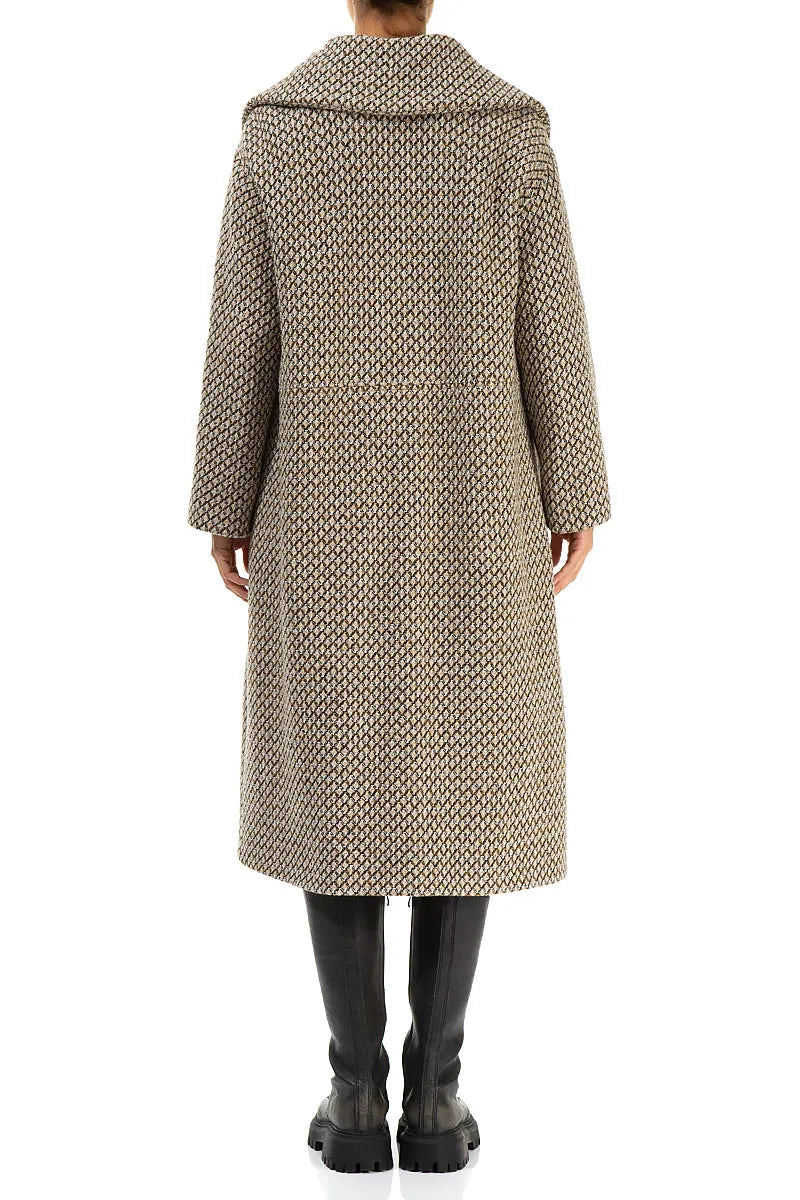 Manteau élégant en laine vierge beige