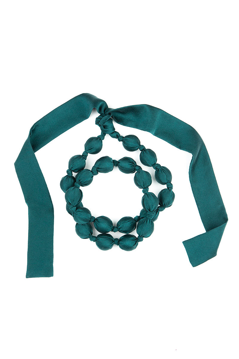 Emerald Silk Bead Necklace 5