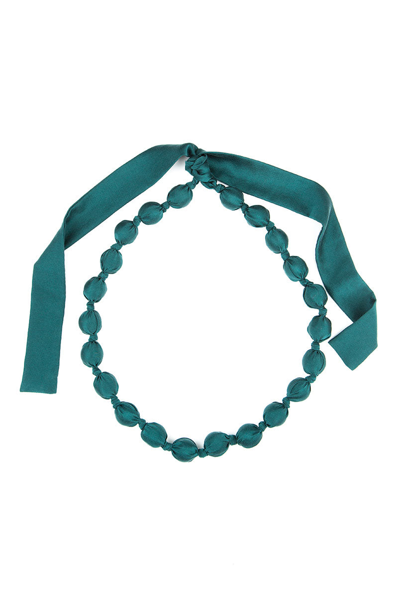 Emerald Silk Bead Necklace 6