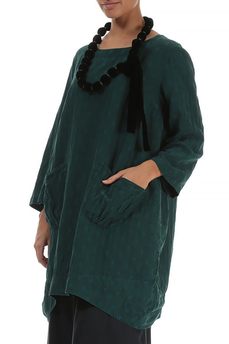 Emerald Silk Velvet Bead Necklace 3