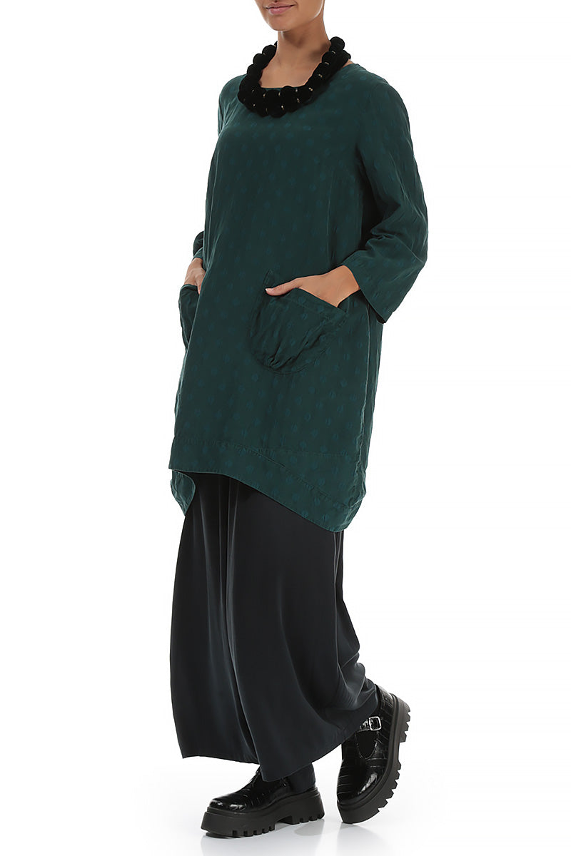 Emerald Silk Velvet Bead Necklace 4