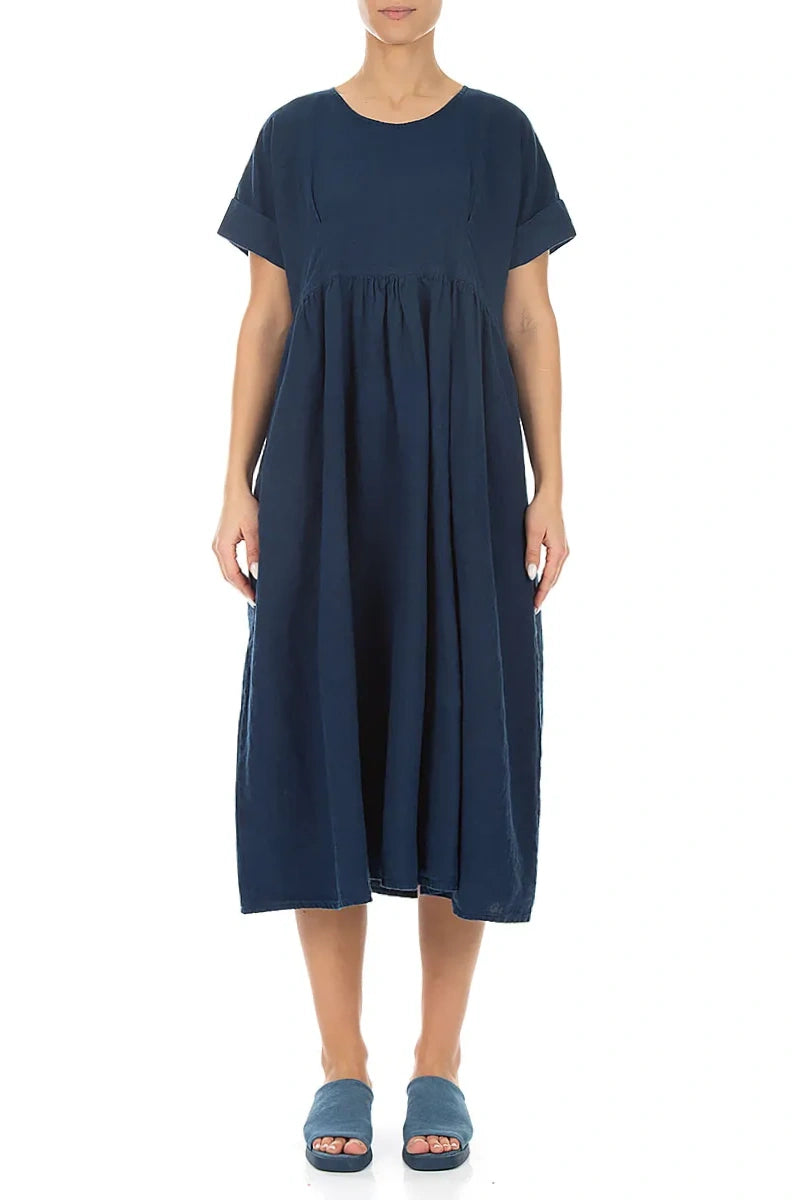 green emerald velvet dress Empire Waist Linen Dress – Orange fashion village main image 0