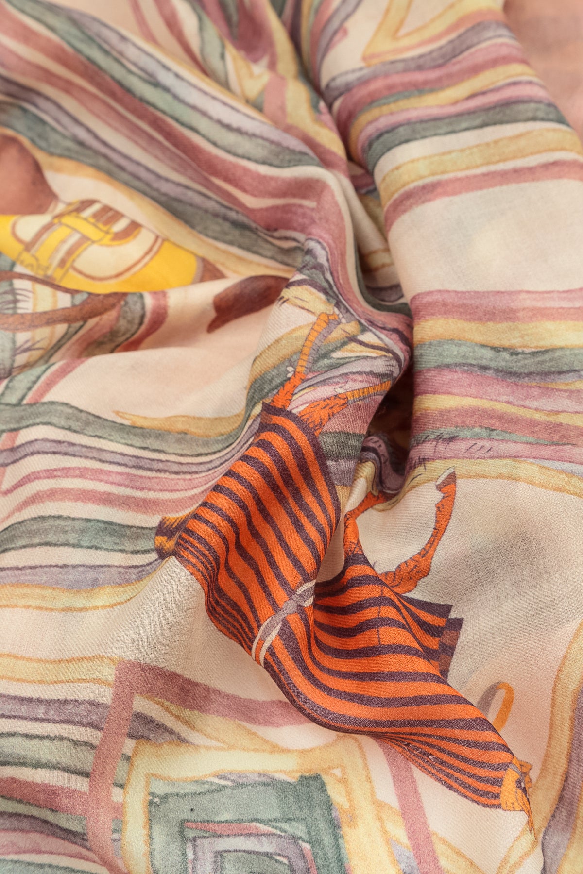 Equestrian Parade Cashmere Silk Scarf 6