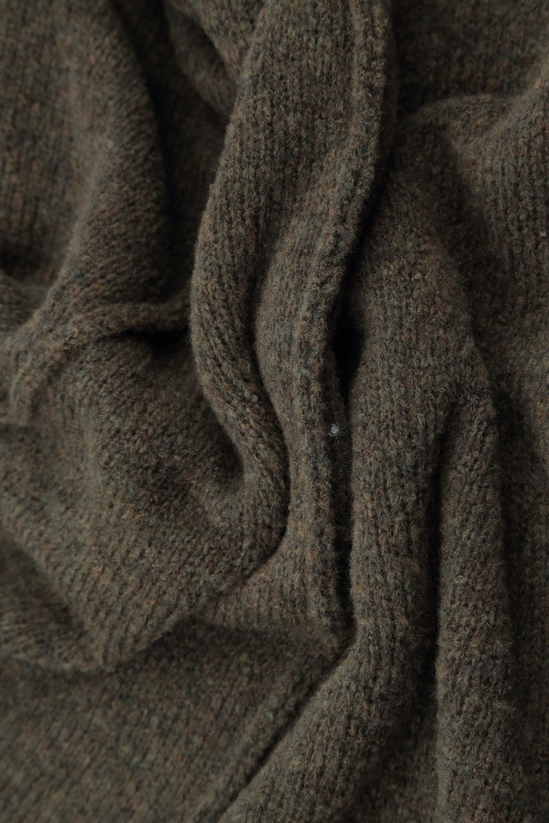 Exposed Seam Khaki Wool Sweater 5