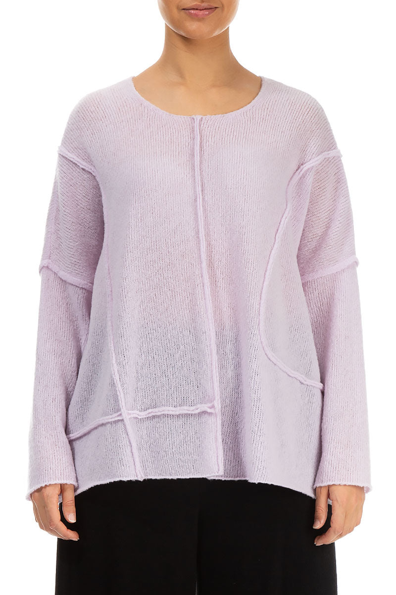 Exposed Seam Light Pink Wool Sweater 1