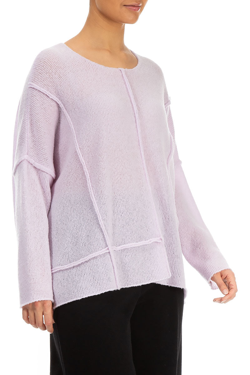 Exposed Seam Light Pink Wool Sweater 3