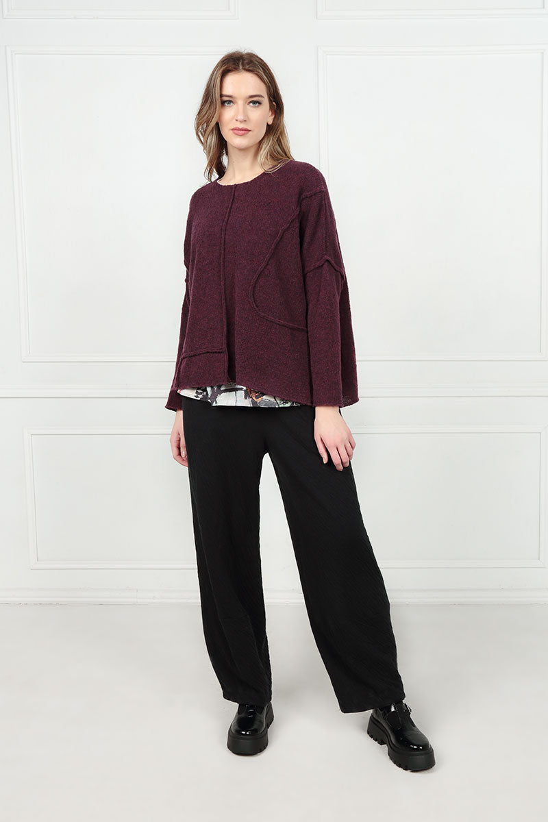 Exposed Seam Mulberry Wool Sweater 7