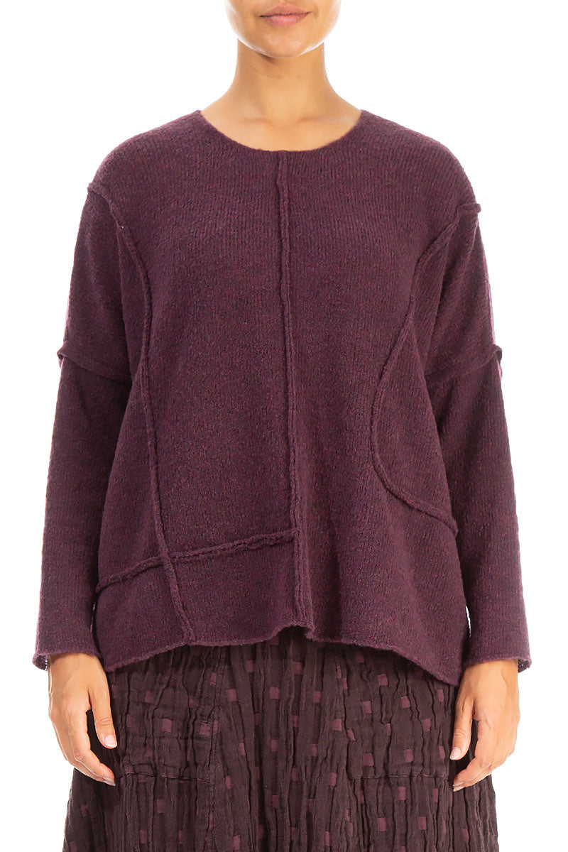 Exposed Seam Mulberry Wool Sweater 1