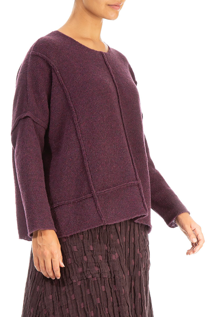 Exposed Seam Mulberry Wool Sweater 3