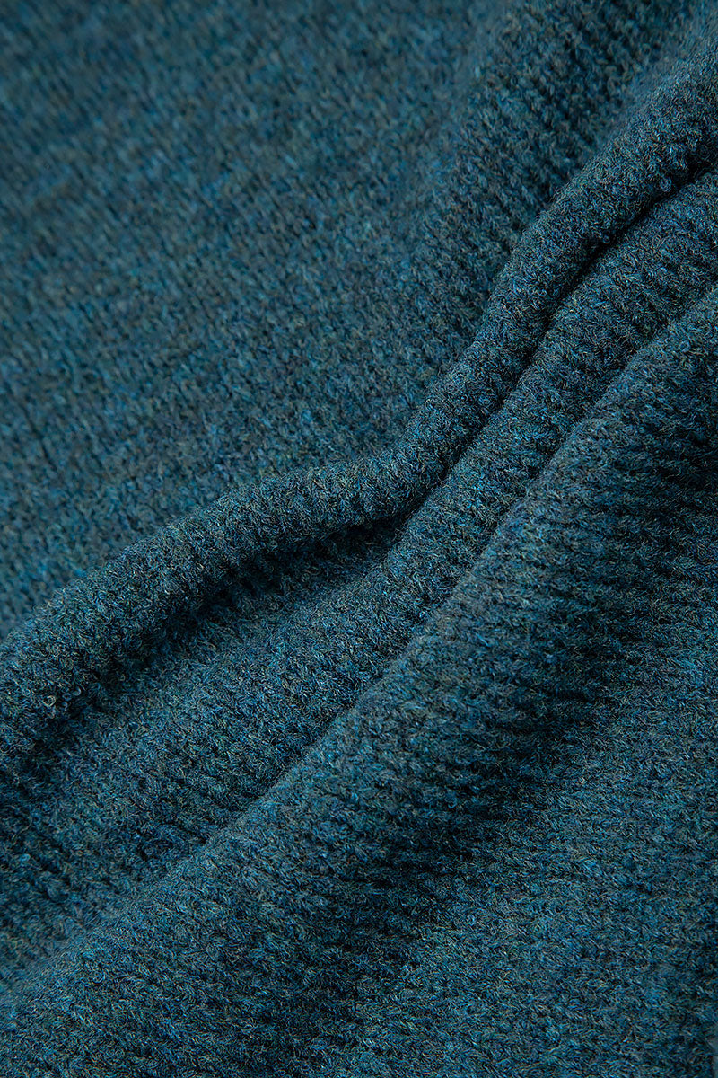 Exposed Seam Teal Wool Sweater