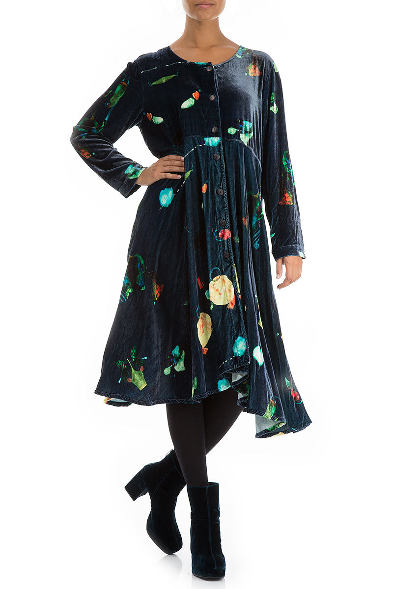 Fairy-Tale Print Flared Silk Velvet Jacket 4