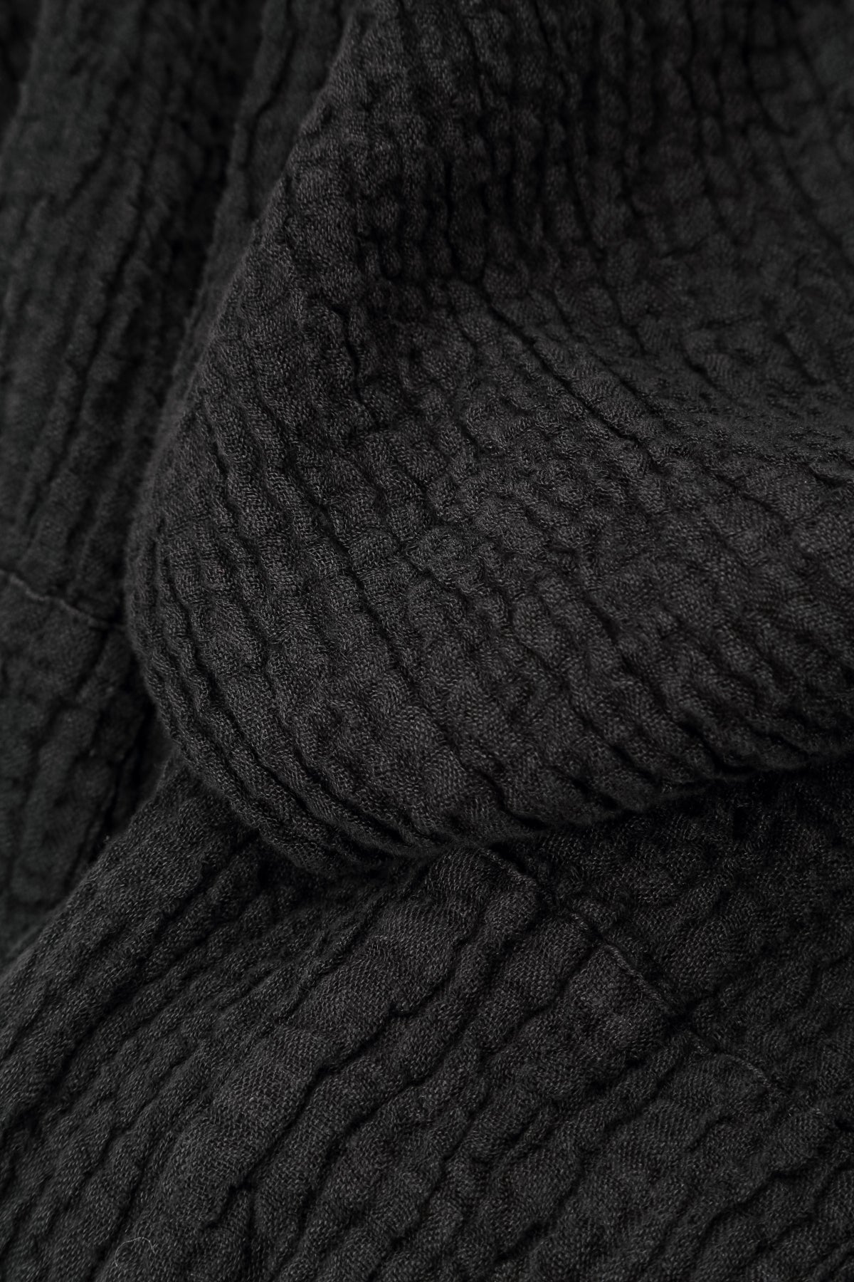 Flap Pocket Black Textured Linen Jacket