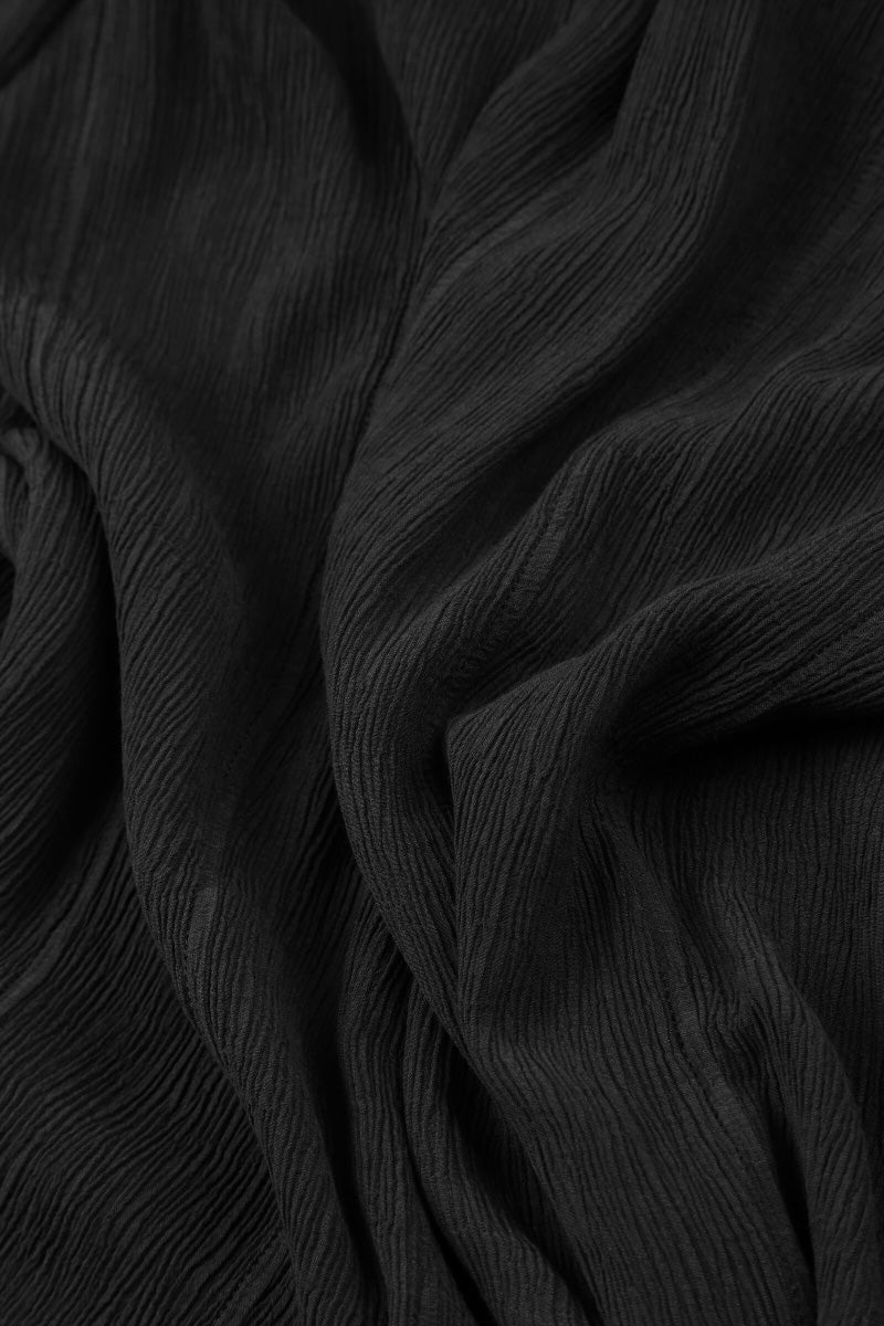 Romantic Black Silk Viscose Dress 6