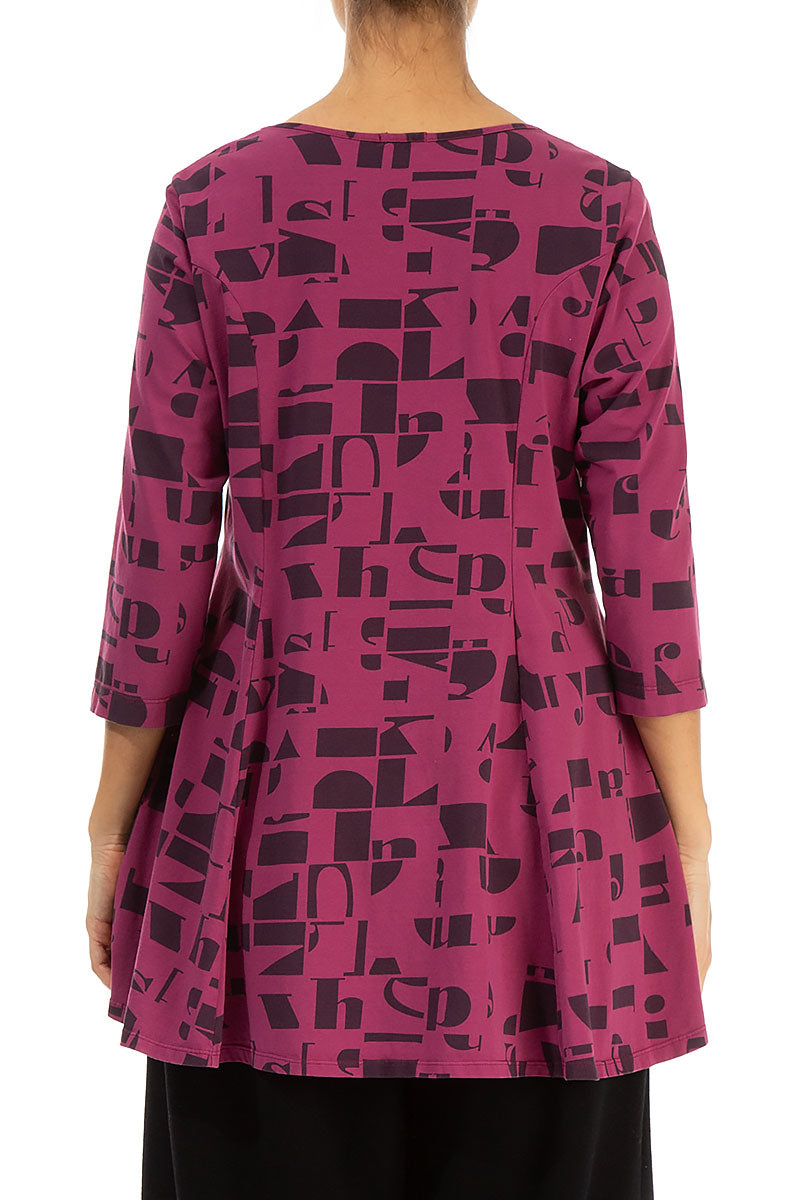 Flared Claret Letters Cotton Tunic 2
