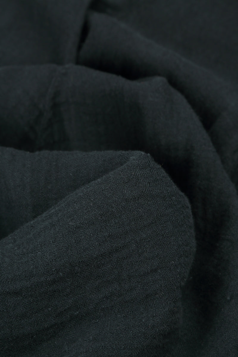 Flared Graphite Crêpe Linen Dress 5