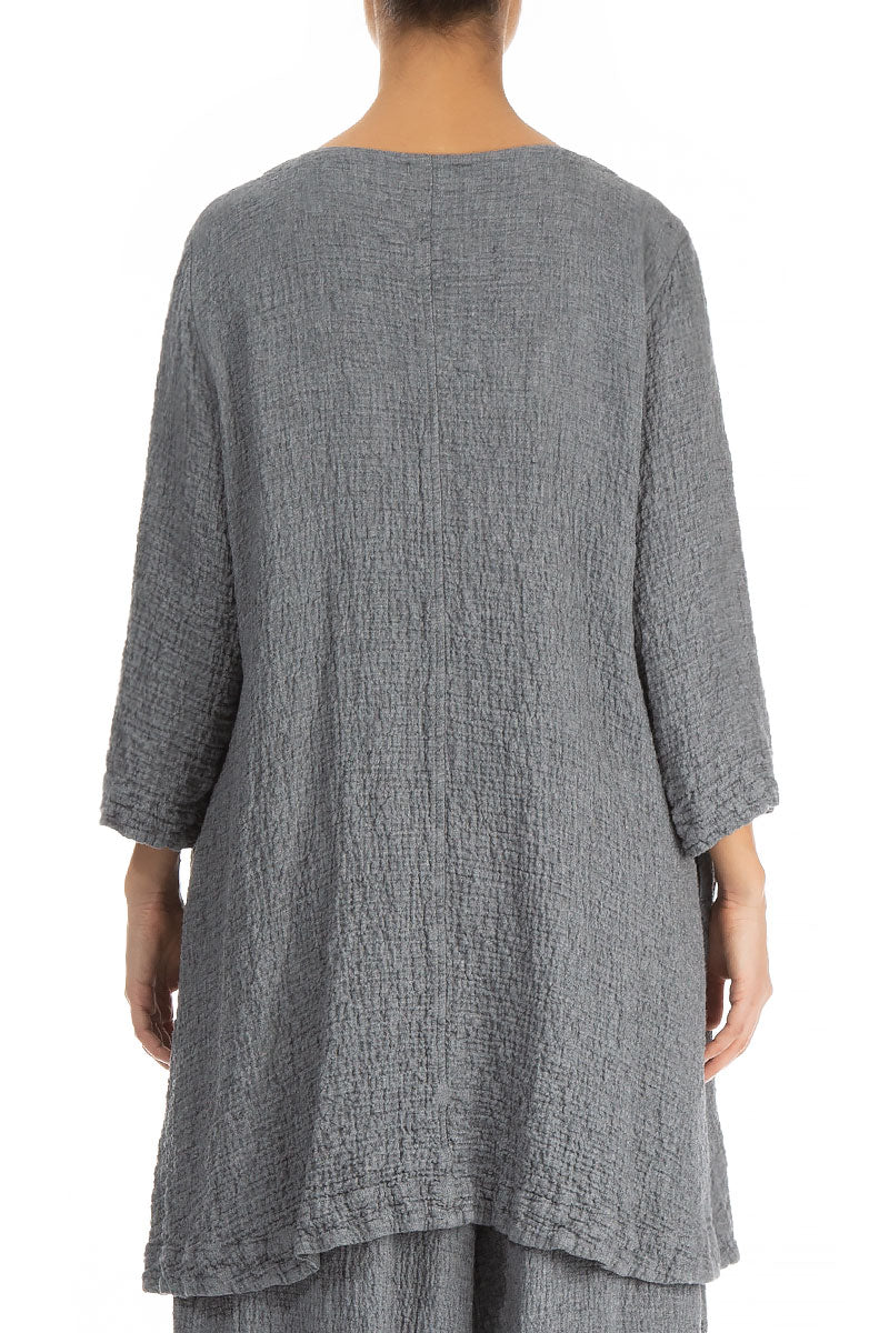 Flared Grey Wool Tunic 2