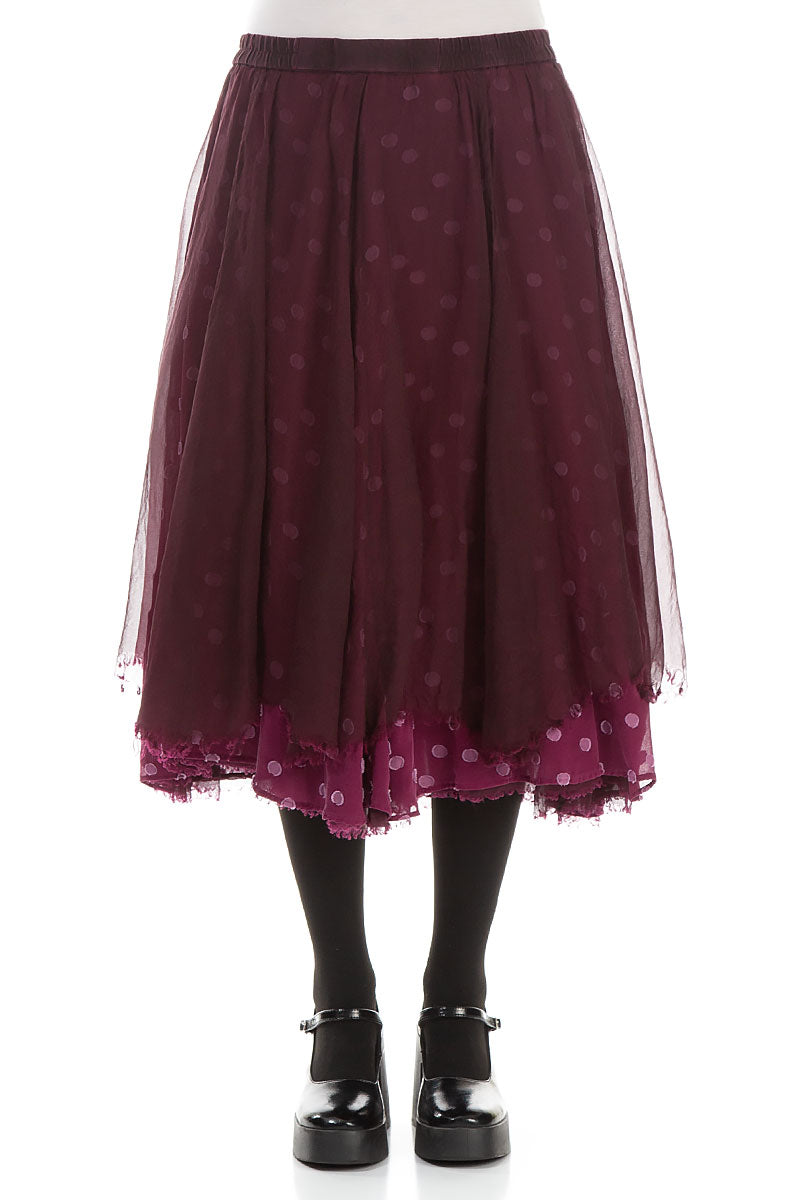 Flared Magenta Silk Chiffon Skirt 1
