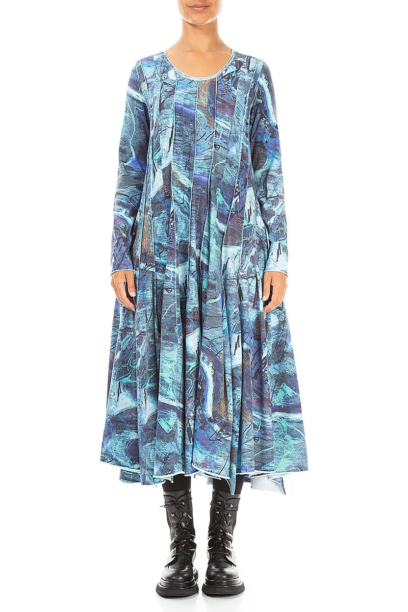 Flared Maxi Blue Reverie Cotton Dress