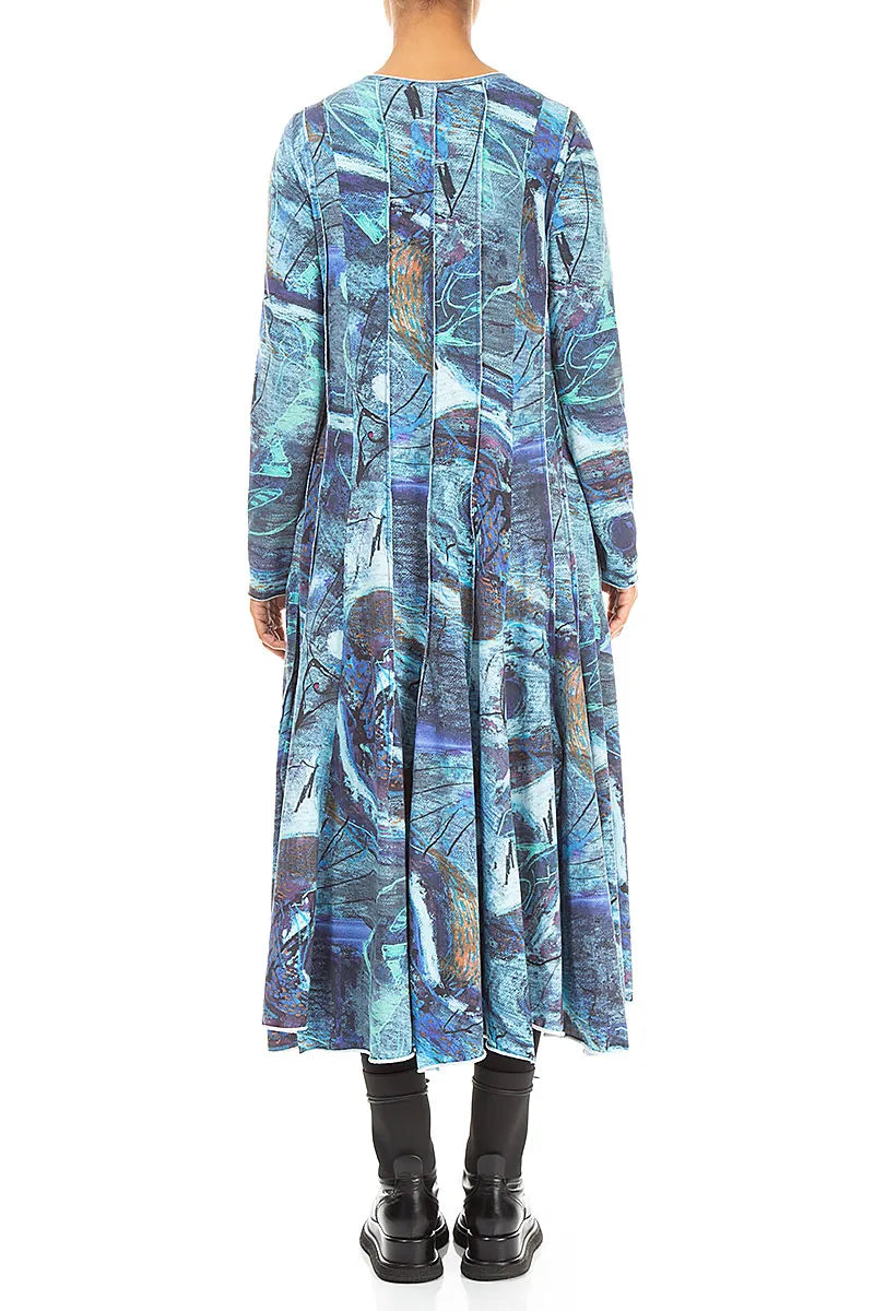 Flared Maxi Blue Reverie Cotton Dress