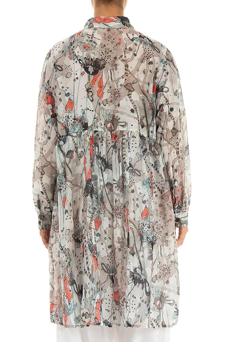Veste évasée en soie et coton Savannah