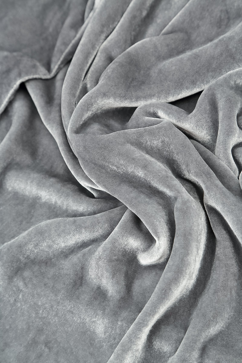 Flared Silver Crumpled Silk Velvet Jacket 6