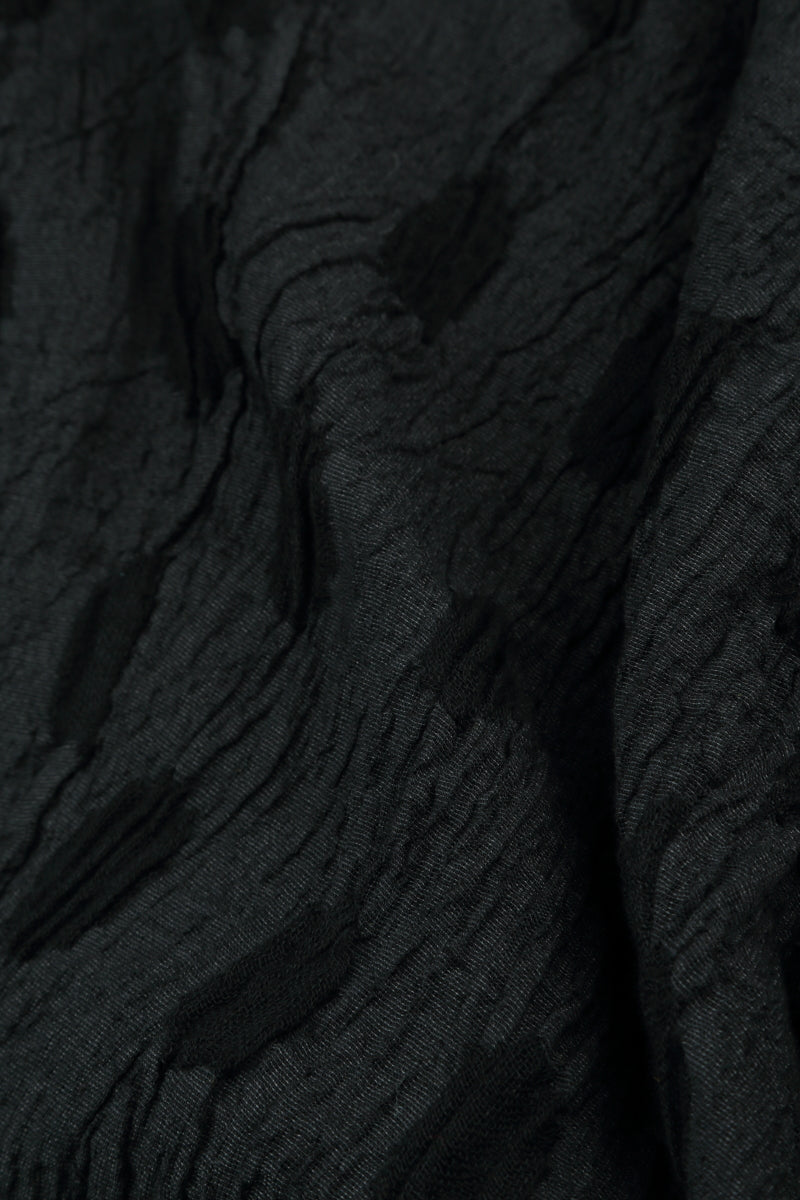 Flared Textured Bubbles Graphite Linen Dress 5