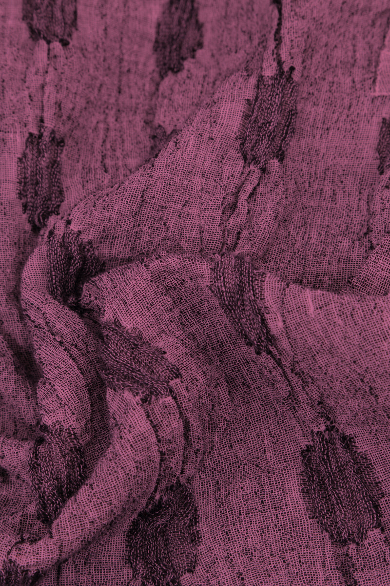 Flared Textured Bubbles Wild Berry Linen Dress 5