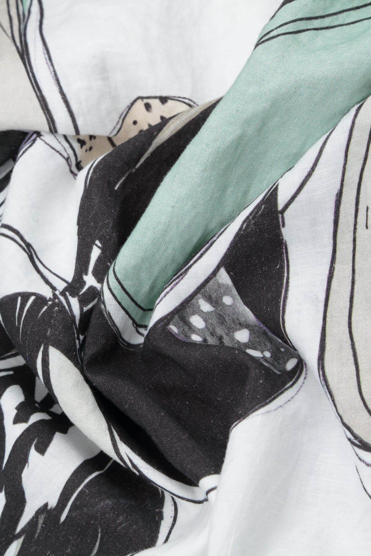 Flared V-Neck Tumbled Stone Linen Dress 5