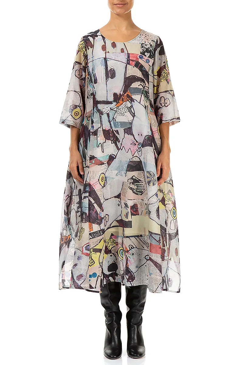 Floaty Artful Elements Silk Cotton Dress 1