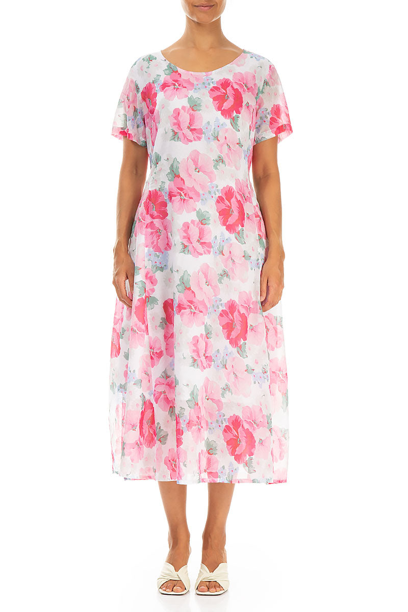 Floaty Peony Blossom Cotton Dress S Floaty Peony Blossom Cotton Dress S