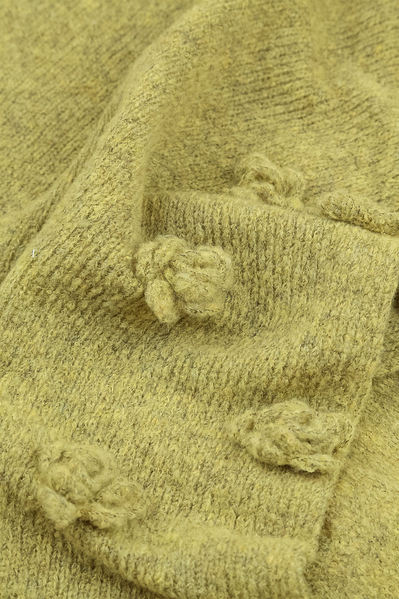 Flowers Golden Lime Wool Sweater 5