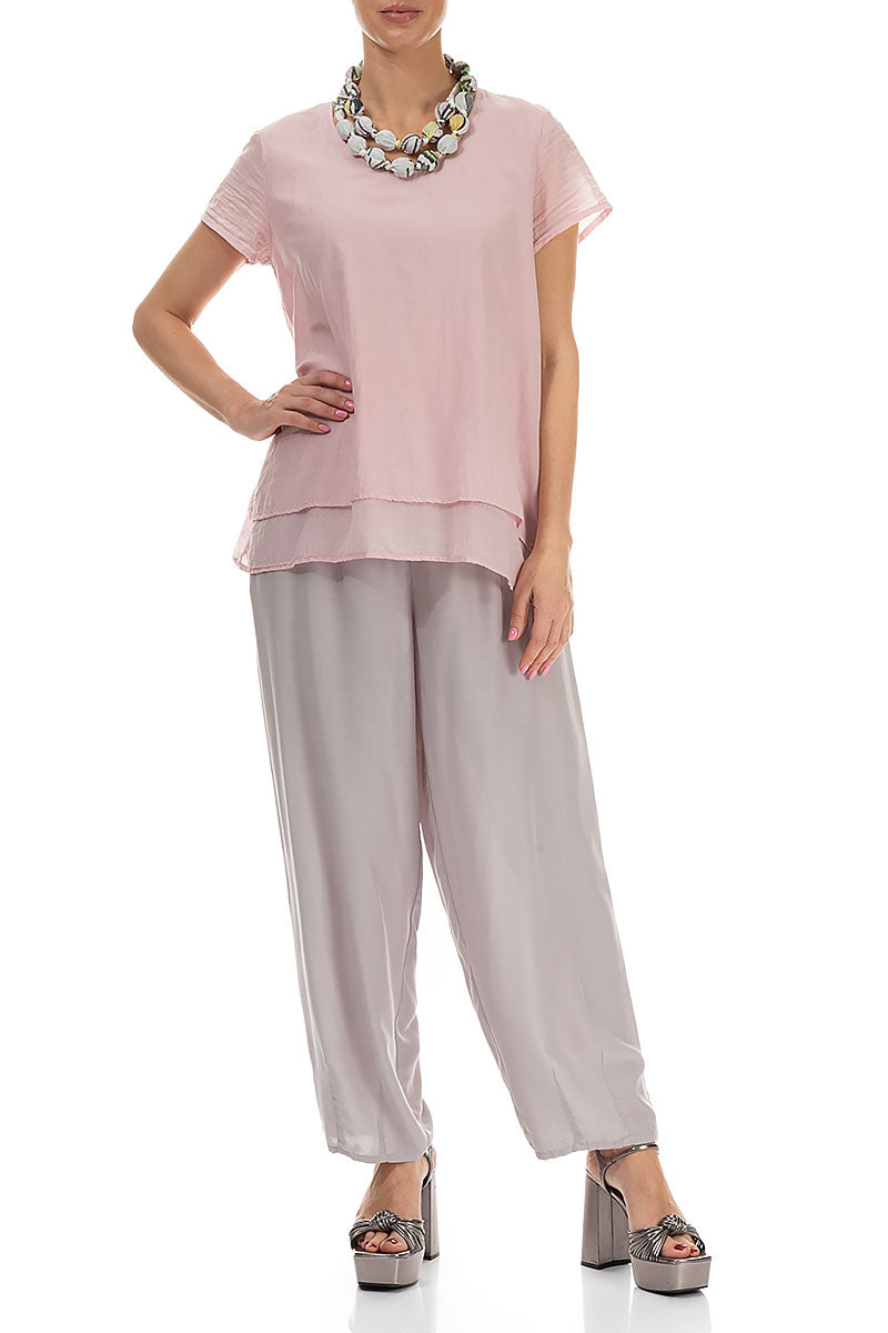 Flowers Silk Bamboo Bead Necklace 2