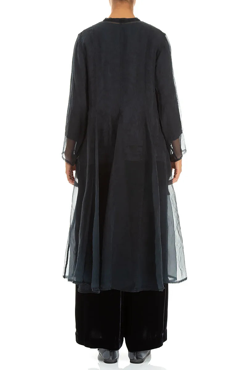 Flowing Deep Turquoise Silk Chiffon Jacket